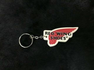 Vintage Rare Red Wing Shoes Red & White Soft Rubber Key Chain