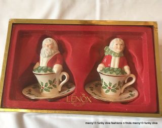 Lenox Holiday Santa And Mrs.  Claus: Salt & Pepper Shakers