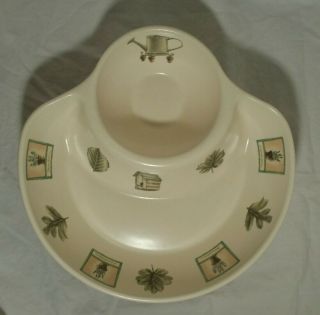 Rare Pfaltzgraff Naturewood Pattern 10 " X 10 " Chip And Dip Bowl Made In Usa