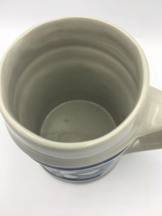 Colonial Williamsburg Blue Saltglazed Pottery Tankard Mug Cup Leaf Pattern 3