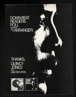 Quincy Jones Jazz Arranger A&m Records Album Release 58 1970 Vintage Print Ad