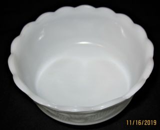 Vintage E.  O.  Brody Co.  Milk Glass Pedestal Fruit Bowl M6000 Made In USA 2