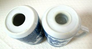 Vintage Large Blue Willow Salt and Pepper Shakers 5