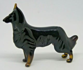 Stunning Lovely Murano Glass Animal Black German Shepherd Dog Vintage Very Rare