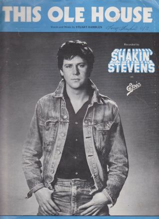 This Ole House Recorded By Shakin Stevens Vintage Music Sheet