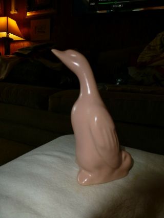 1950s Abingdon Pottery Goose - Stretched Neck,  In Pink Glaze - Mid - Centur