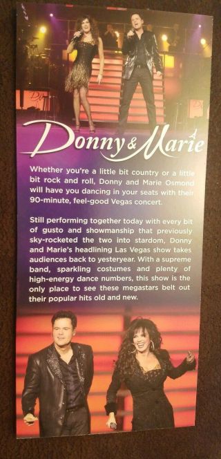 Donny & Marie Osmond Las Vegas Show Flyer 2