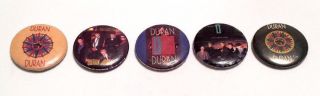 Duran Duran Vintage Set Of 5 Orig 80s Badges Buttons 1 1/4 " (33m) Gift Idea 38