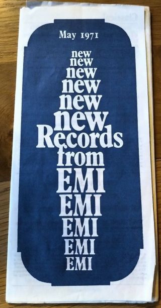 Emi Music Listing May 1971 Pink Floyd Elton John Piper At The Gates Of Dawn