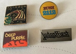 Deep Purple/ Judas Priest/ Rush/ Rainbow Enamel Pin Badges Rock_metal_vg