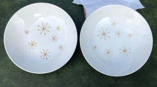 2 Royal China Usa Crystal Star Glow 9 5/8 " Round Vegetable Bowls Cond