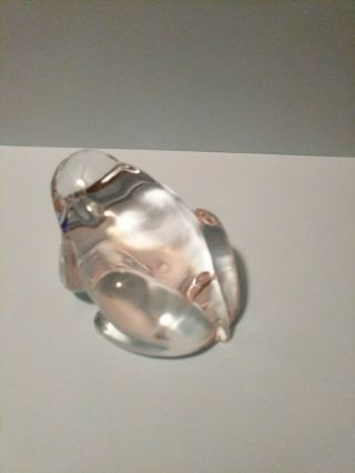 Hadeland Crystal Art Glass Frog Sculpture Paper Weight