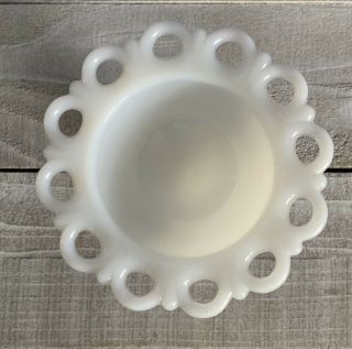Vintage • Milk Glass • Anchor Hocking • Old Colony • Open Lace • Pedestal Bowl 3