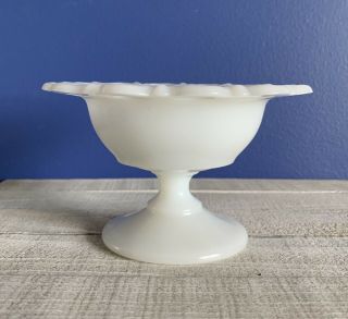 Vintage • Milk Glass • Anchor Hocking • Old Colony • Open Lace • Pedestal Bowl 4
