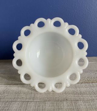 Vintage • Milk Glass • Anchor Hocking • Old Colony • Open Lace • Pedestal Bowl 5