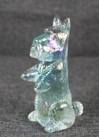 Scotty Dog Glass Figurine,  Made In America By Boyd Glass,  Carnival Glass
