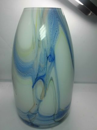 Stunning Modernist Cased Studio Art Glass Vase By Tarnowiec,  Made In Poland