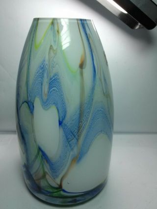 Stunning modernist cased studio Art Glass vase by TARNOWIEC,  MADE IN POLAND 2