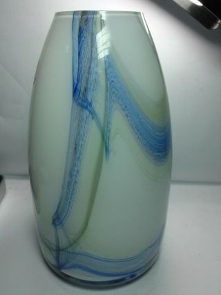 Stunning modernist cased studio Art Glass vase by TARNOWIEC,  MADE IN POLAND 4