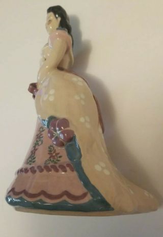 Vintage Kay Finch California Pottery Purple Dress Lady Figurine.  10 