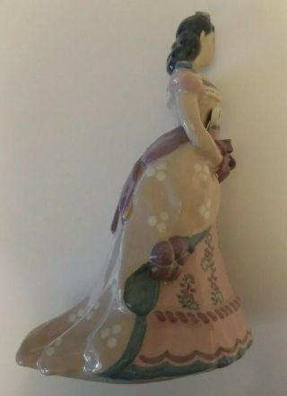 Vintage Kay Finch California Pottery Purple Dress Lady Figurine.  10 