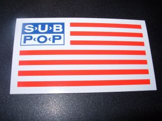 Sub Pop Seattle 4 " American Flag Logo Sticker Decal Pearl Jam Nirvana