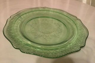 Patrician Green Federal Glass Dish 9 "