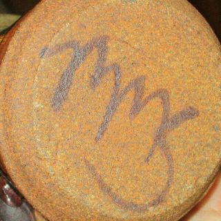 Mahon Made Stoneware Funny Face Mustache Mug Signed MMS 2