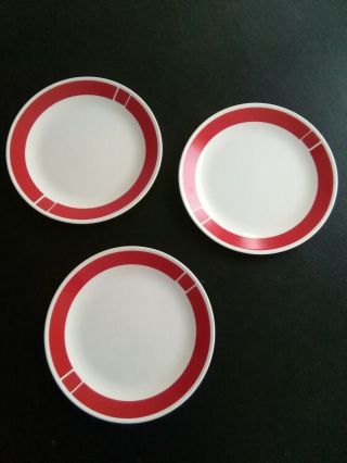 3 Corelle Urban Red Dinner Plates 10 1/4 In
