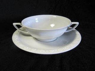 Rosenthal Maria White Cream Soup Bowl And Saucer In
