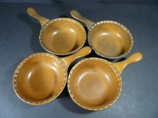 Set Of 4 Gerzit Stoneware Soup Bowls With Handles - Germany