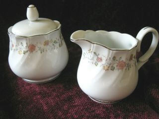 Vintage Sheffield Bouquet Sugar Bowl & Creamer Porcelain Fine China Japan Vgc