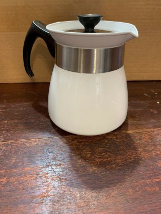 Vintage Corning Ware Cook Mates White 7 - Cup Beverage Maker Server Coffee Tea Pot