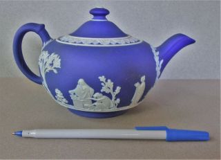 Wedgwood Dark Blue Jasperware Small Teapot
