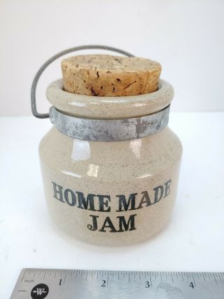 Vintage Moira Pottery England Home Made Jam Glazed Stoneware Crock Jar With Cork
