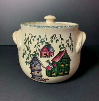 Home And Garden Party Bean Pot/cookie Jar Birdhouse