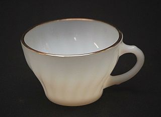 Old Vintage Anchor Hocking Fire King 2 - 1/2 " Milk White Flat Coffee Cup Usa Mcm