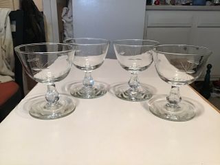 4 Vintage Libbey Rock Sharpe Starglow 8900 Stemed Liquor Cocktail Glasses