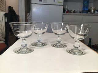 4 Vintage Libbey Rock Sharpe Starglow 8900 Stemed Liquor Cocktail Glasses 2