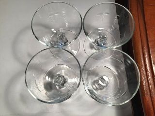 4 Vintage Libbey Rock Sharpe Starglow 8900 Stemed Liquor Cocktail Glasses 3