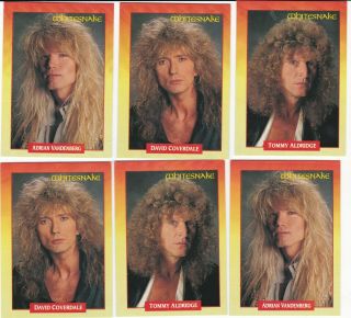 Set Of 6 Whitesnake Brockum Rock Cards 1991 - Tommy Aldridge,  David Coverdale.