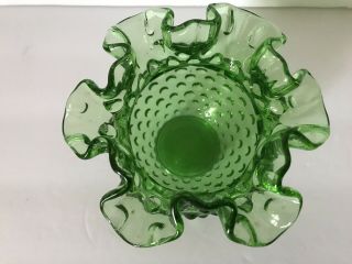 Fenton stamped ball vase green glass 4 - 1/4 