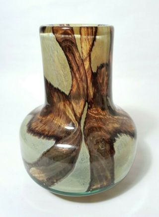 Vintage Mdina Glass Earthtones Vase