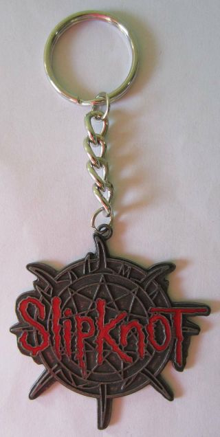 Slipknot Sigil & Logo Pewter & Enamelled Keyring Collectable/nu Metal