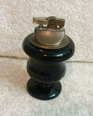 Vintage Black Tiara Indiana Glass Table Top Lighter