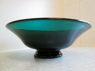 Vintage Thomas Webb Art Glass Bowl - Green - Circa 1980