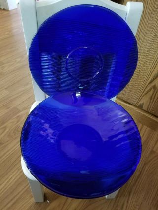 Cobalt Blue Glass Bowl And Plate.  Great For Holiday Entertaining.  Each