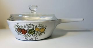 Vintage Corning Ware Pyrex Spice Of Life La Sauge 1 Pint Sauce Pan With Lid