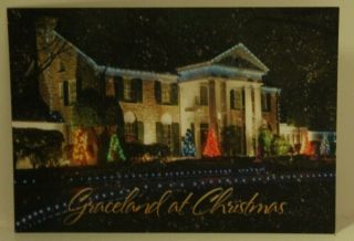 Elvis Presley’s Graceland Postcard Christmas At Night