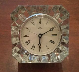 Vintage Mikasa Crystal Cut Glass Quartz Table Clock.  Made In West Germany